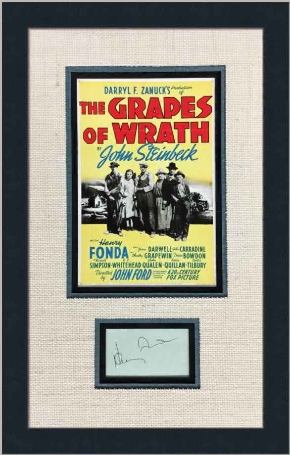 Henry Fonda Signed Cut Signature Custom Framed The Grapes of Wrath Beckett Authenticated (1 of 8)