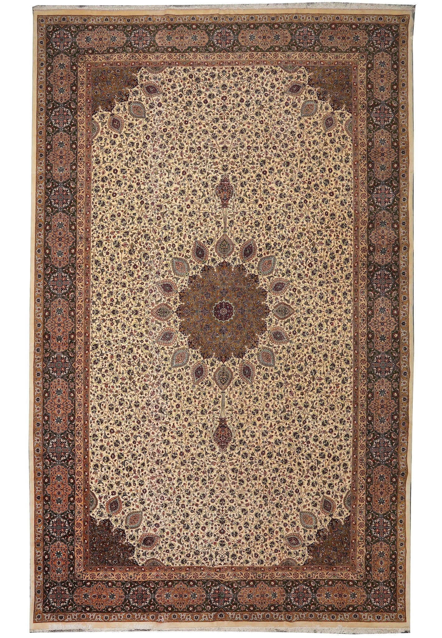 Authentic Persian Tabriz Sheik Safi Rug 13.6 x 20.7 ft 400 KPIS (1 of 13)