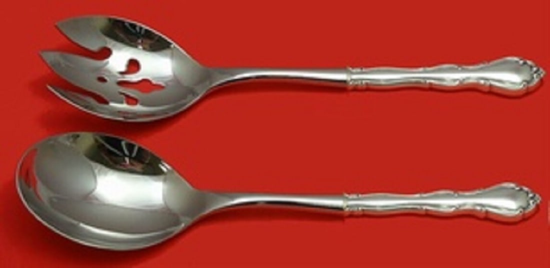 Towle Fontana Sterling Silver Salad Serving Set 10.5 Inch Custom Made: Towle Fontana Sterling Silver Salad Serving Set 10.5 Inch Custom Made This exquisite Fontana Salad Serving Set by Towle is crafted from high-quality sterling silver with hollow handles and stainless s