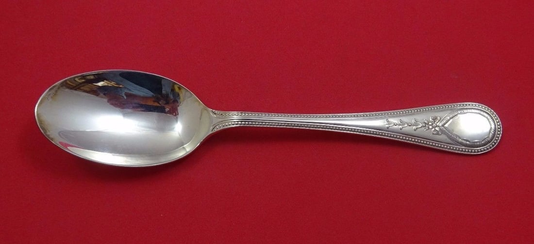 Carrs Victorian Bead Sterling Silver Place Soup Spoon 7.5": Carrs Victorian Bead Sterling Silver Place Soup Spoon 7.5" This exquisite Victorian Bead place soup spoon by Carrs is crafted from high-quality sterling silver. With a length of 7 1/2 inches, it featu