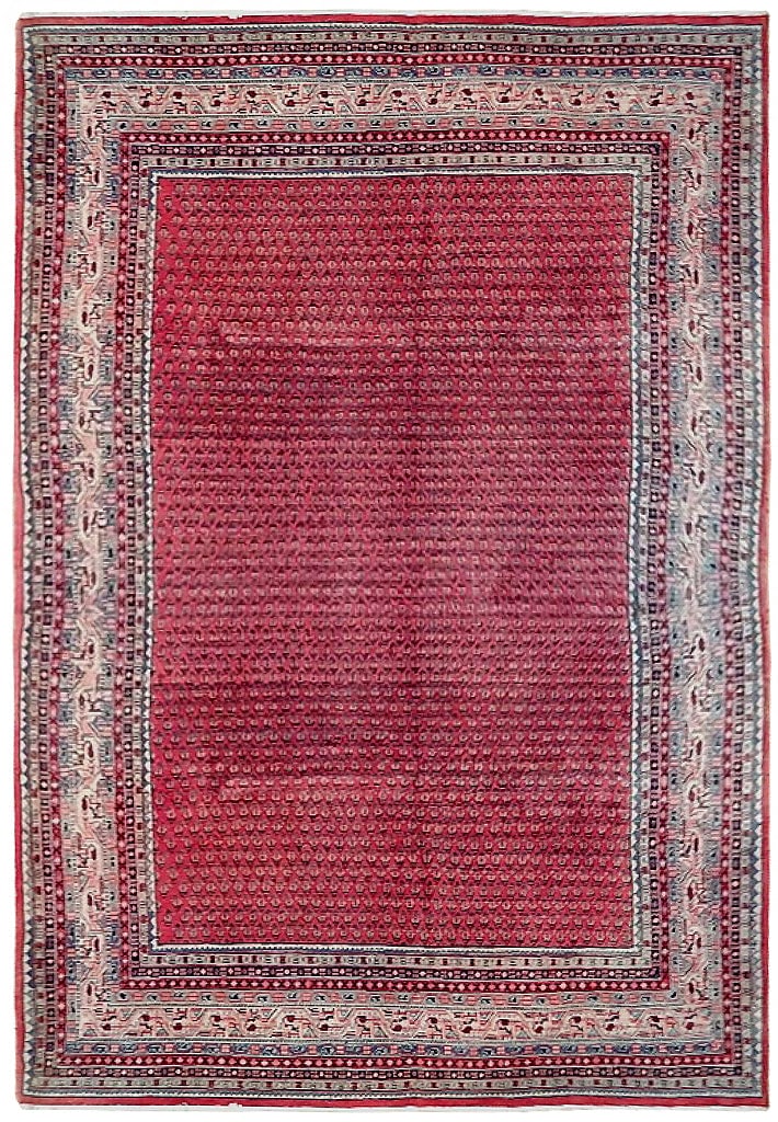 Persian Mir Saraband Herati Sarouk Rug 6.11 x 10.8: Persian Mir Saraband Herati Sarouk Rug 6.11 x 10.8 Free continental US Shipping Experience the elegance of this 6.11 x 10.8 Persian Mir Saraband Herati Sarouk Rug, crafted with intricate designs that 