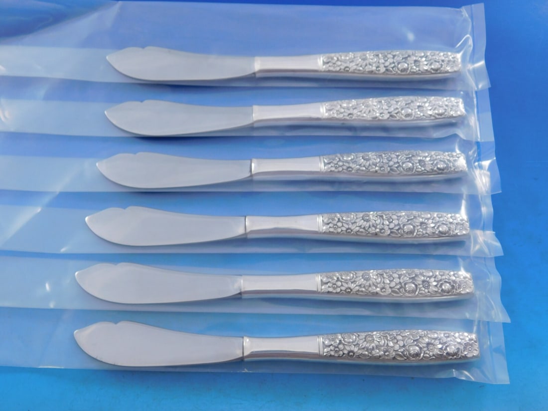 Towle Contessina Sterling Silver Trout Knife Set 6pc Custom Made 7 3/4in: Towle Contessina Sterling Silver Trout Knife Set 6pc Custom Made 7 3/4in This exquisite 6-piece trout knife set features the elegant Contessina pattern by Towle. Crafted from high-quality sterling sil