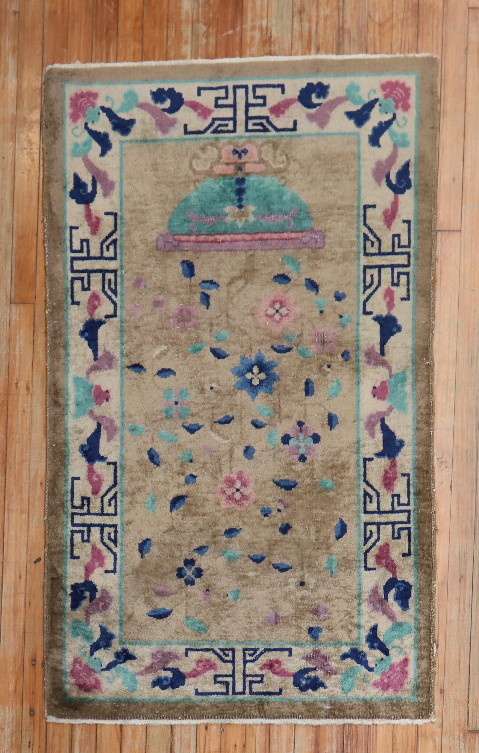 2' 11" x 4' 10" Chinese Deco Floral Rug Brown: 2' 11" x 4' 10" Chinese Deco Floral Rug Brown A Chinese Art Deco rug from the 1940s featuring a floral motif. This pre-owned small rug is presented in a brown colorway. Specifications Type: Chinese Ar
