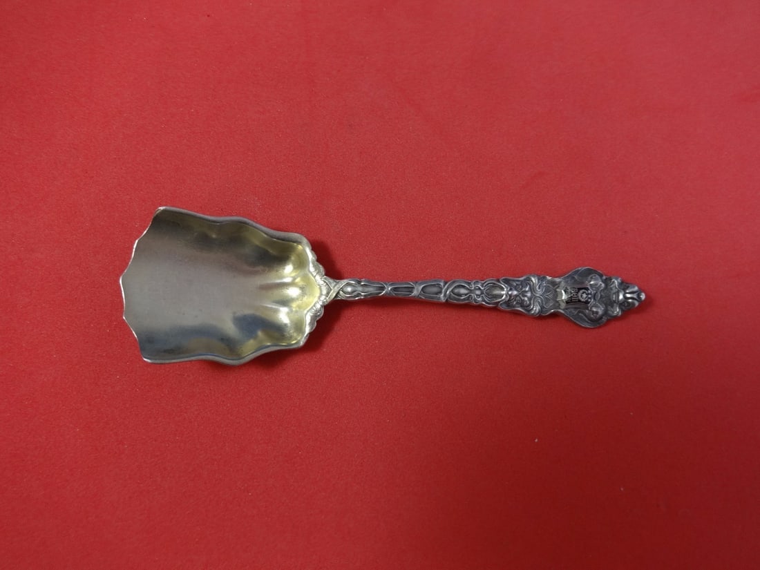 Unger Douvaine Sterling Silver Nouveau Nut Spoon Gold Washed 4.5 Inches: Unger Douvaine Sterling Silver Nouveau Nut Spoon Gold Washed 4.5 Inches This exquisite Douvaine nut spoon by Unger is a beautiful example of early 20th-century craftsmanship. Made from high-quality st