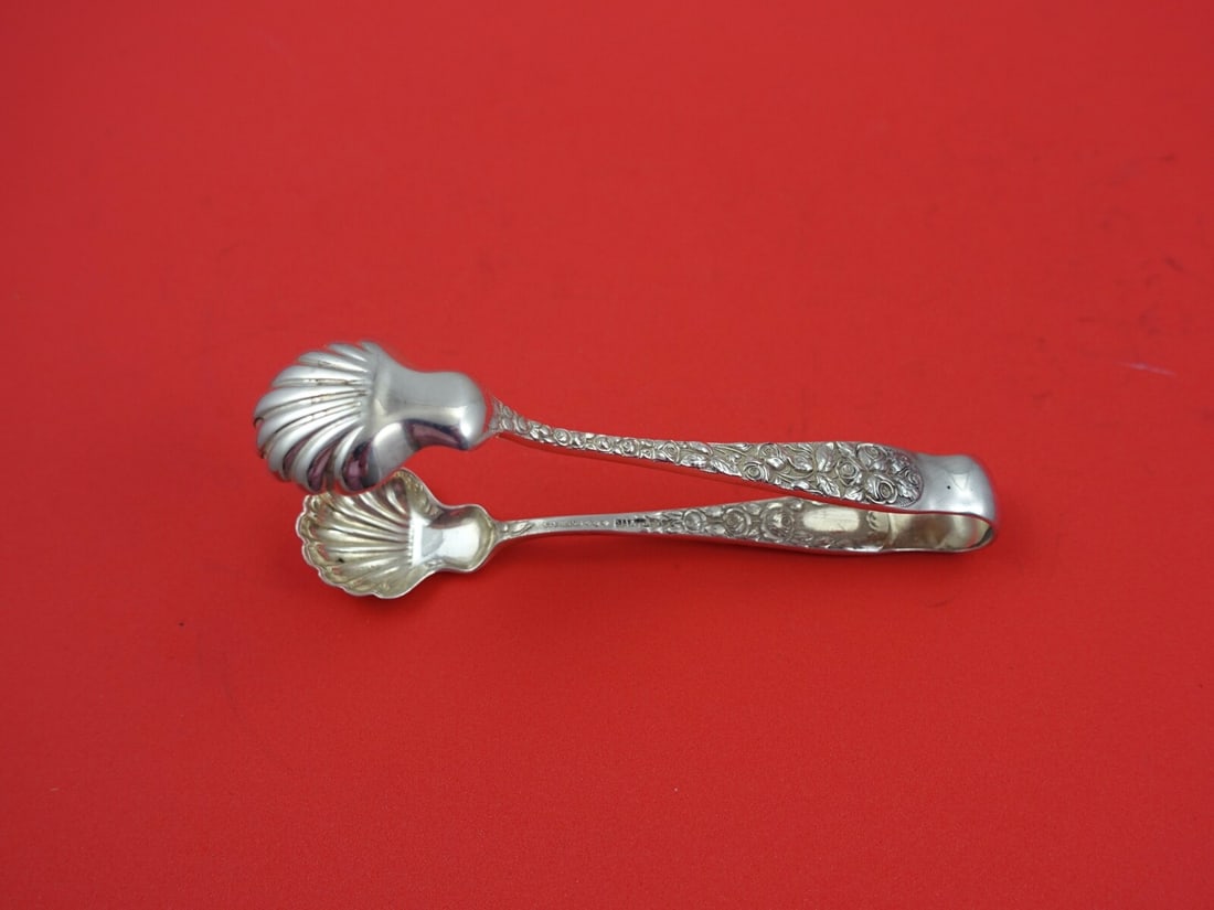 Schofield Baltimore Rose Sterling Silver Sugar Tong 5 inches with Shell Motifs: Schofield Baltimore Rose Sterling Silver Sugar Tong 5 inches with Shell Motifs Introducing the exquisite Baltimore Rose Sterling Silver Sugar Tong by Schofield, a charming addition to your serving pie