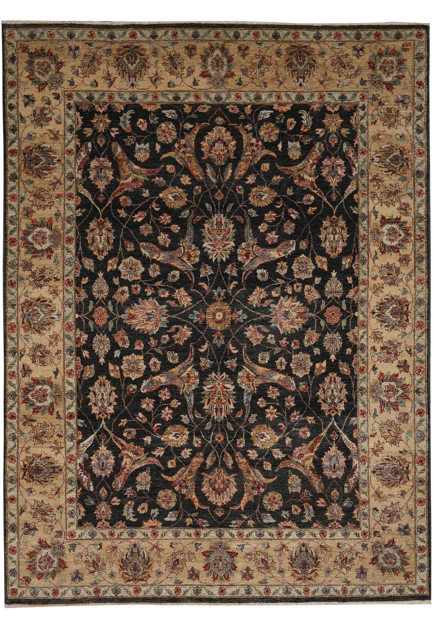 7.7 x 10 Charcoal Black Hand Knotted Wool Jaipur Rug (1 of 13)