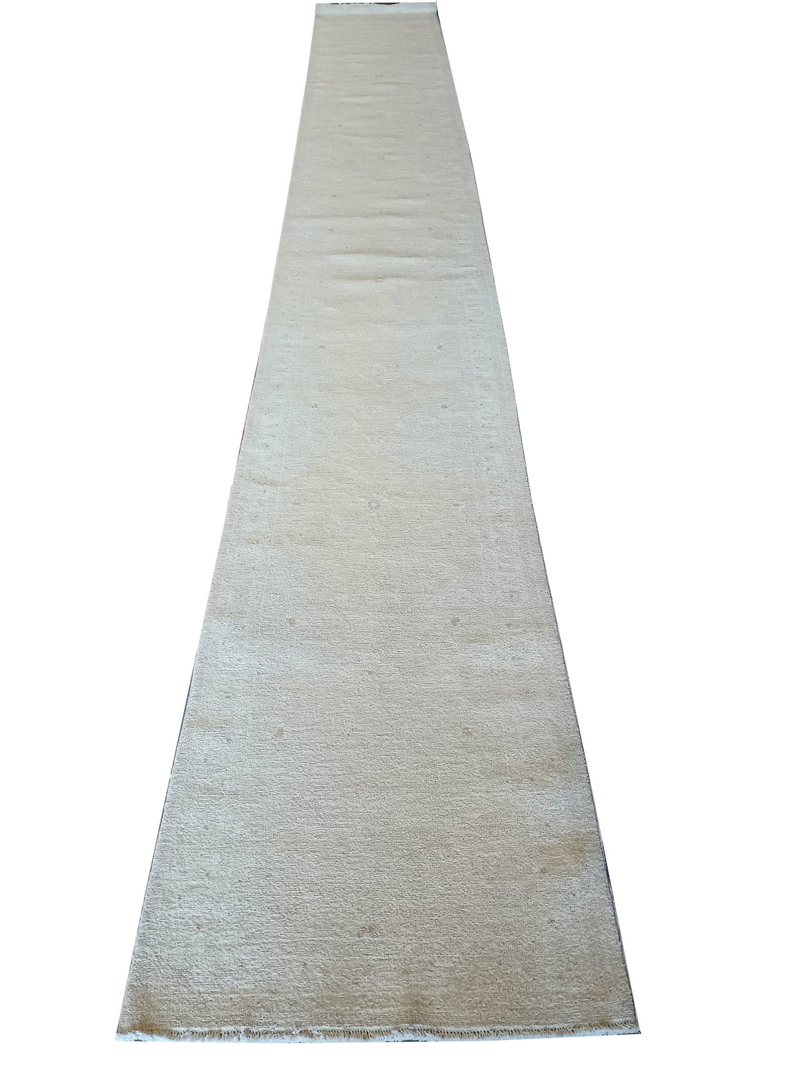 20' Hand-Knotted Wool Runner in Pale Pastels Contemporary Transitional Design: 20' Hand-Knotted Wool Runner in Pale Pastels Contemporary Transitional Design Free continental US Shipping Introducing a sophisticated 20-foot long contemporary transitional runner, meticulously hand-