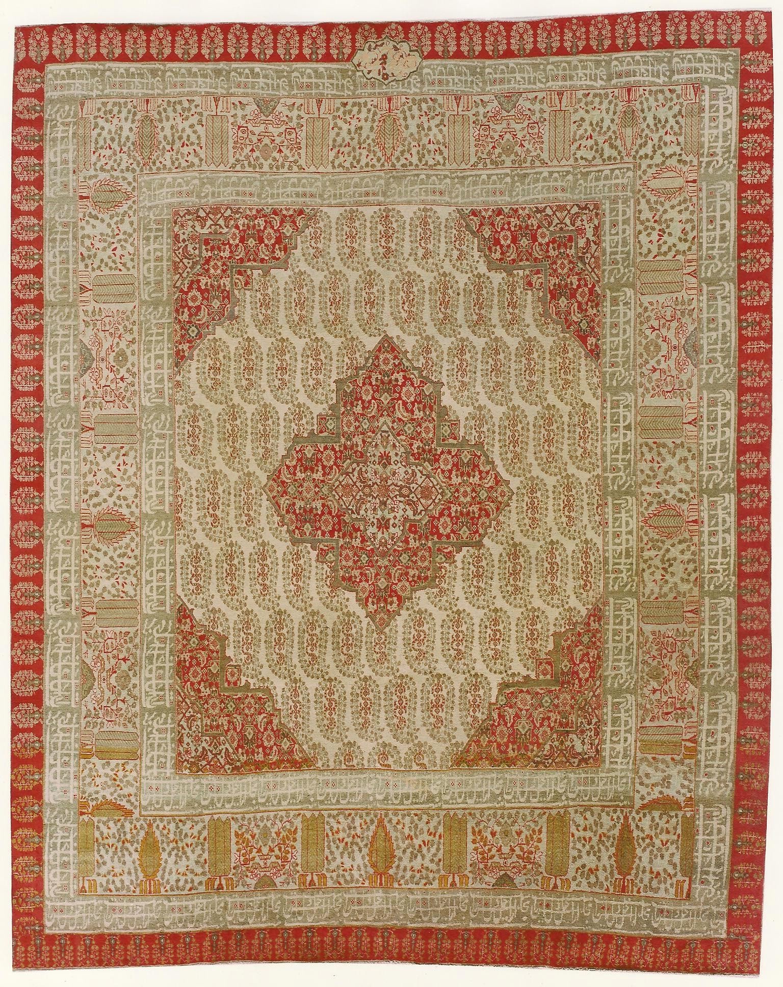 9' 8" x 12' 2" Antique Tabriz Persian Rug Ivory Field: 9' 8" x 12' 2" Antique Tabriz Persian Rug Ivory Field Early 20th century Persian Tabriz dowry rug with an ivory field and a distinctive medallion and four-corner design. The rug features a paisley