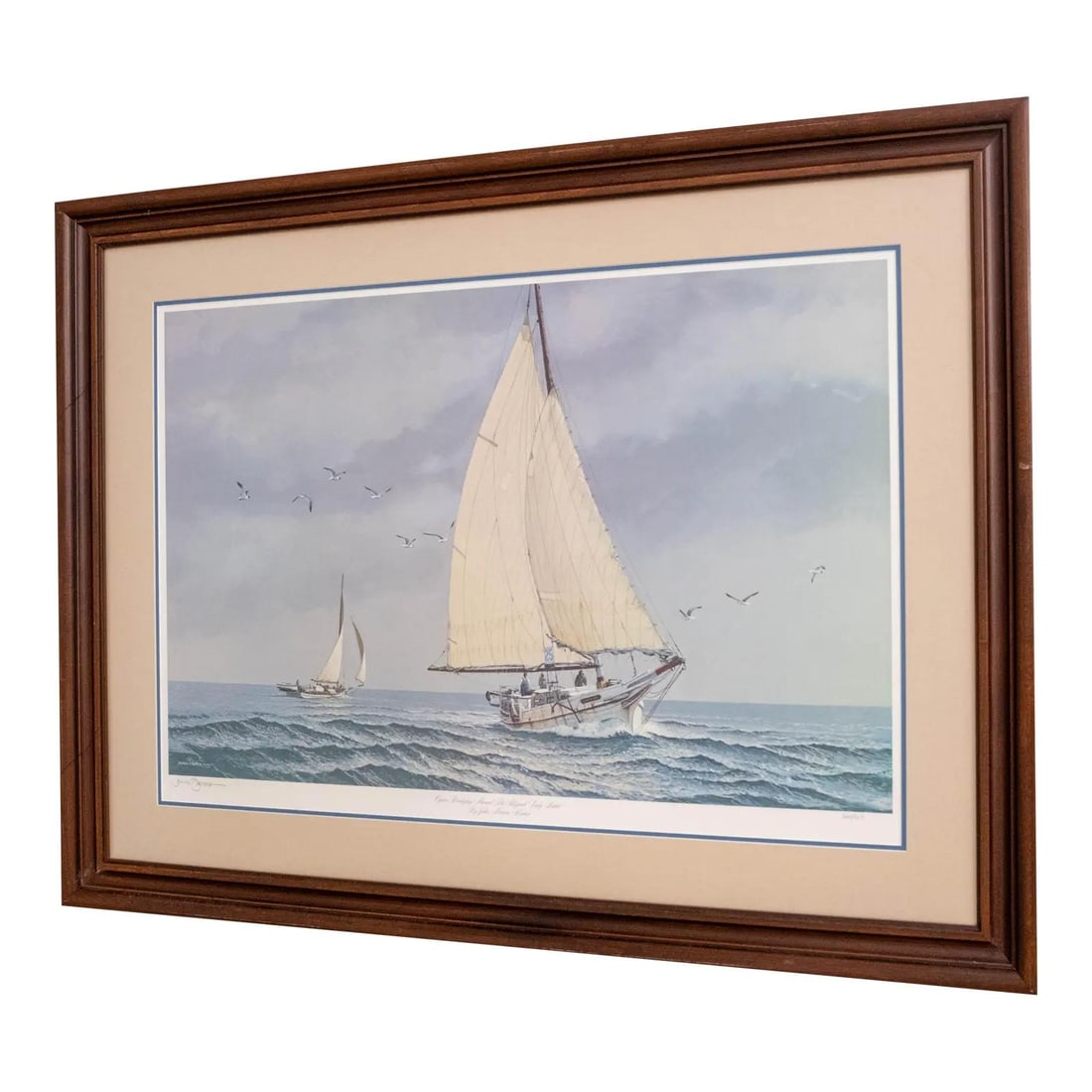 John M Barber Oyster Dredging Painting Print Signed 668/950 (1 of 10)