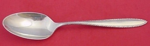 Sterling Silver Serving Spoon Michele Pattern 8 5/8 Inch: Sterling Silver Serving Spoon Michele Pattern 8 5/8 Inch This serving spoon features the Michele pattern by Wallace and is crafted from sterling silver. Measuring 8 5/8 inches in length, it is not mon