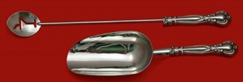 2 Piece Sterling Bar Serving Set Gorham Chantilly Custom Made: 2 Piece Sterling Bar Serving Set Gorham Chantilly Custom Made A 2-piece bar serving set in the Chantilly pattern by Gorham, made with sterling silver hollow handles and stainless steel implements. The