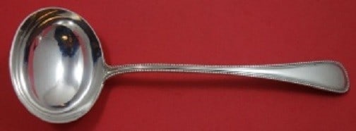 A. Dragsted Perlekant Pearls Sterling Silver Gravy Ladle 7 1/2": A. Dragsted Perlekant Pearls Sterling Silver Gravy Ladle 7 1/2" Sterling silver gravy ladle in the Perlekant, also known as Pearls, pattern by A. Dragsted. Made in Denmark, this pre-owned piece is not