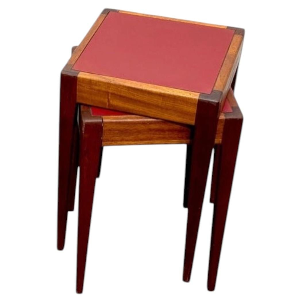 Set of 4 French modern stacking side tables in Adnet style (1 of 11)