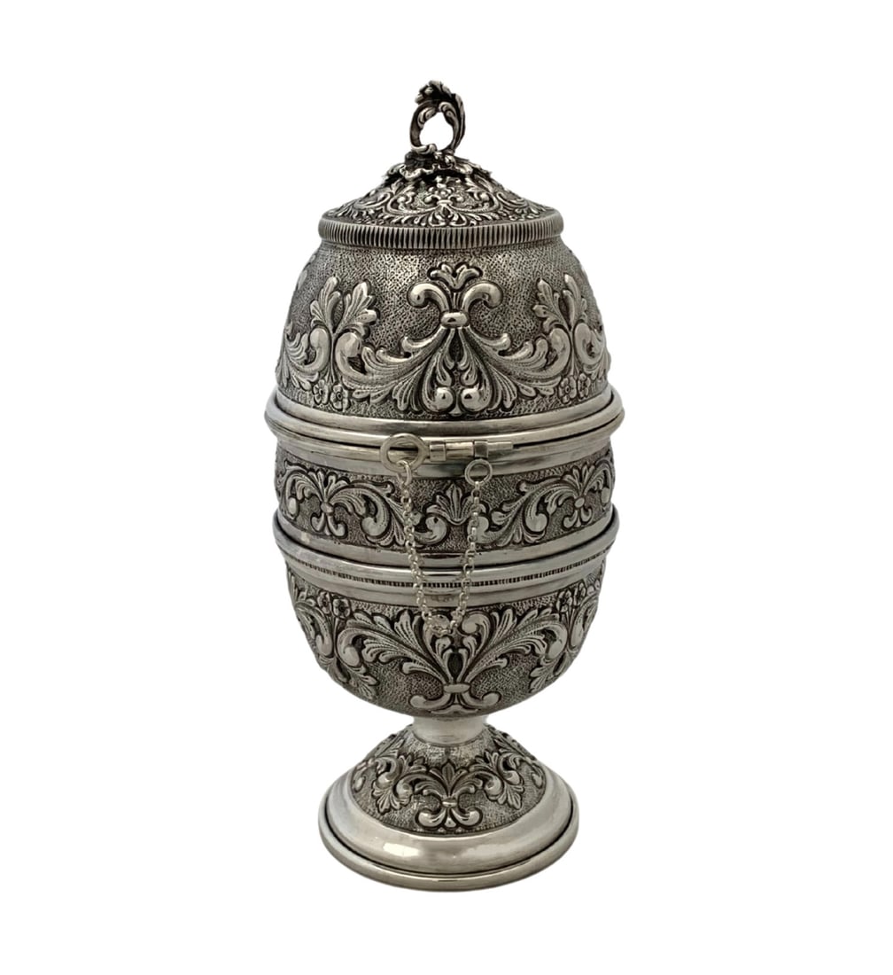 Elegant 10 Inch Italian 925 Sterling Silver Handmade Esrog Box (1 of 5)