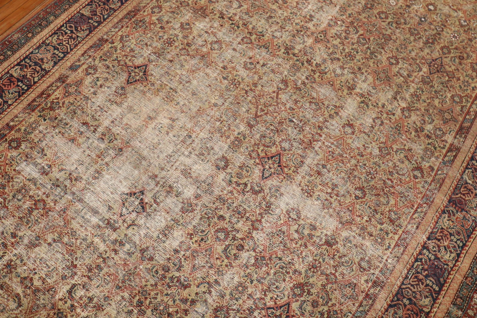 6' 8" x 16' 4" Persian Fereghan Gallery Rug Shabby Chic: 6' 8" x 16' 4" Persian Fereghan Gallery Rug Shabby Chic Early 20th century Persian Fereghan gallery rug with a worn finish and shabby chic style. This pre-owned piece offers the elongated proportions 