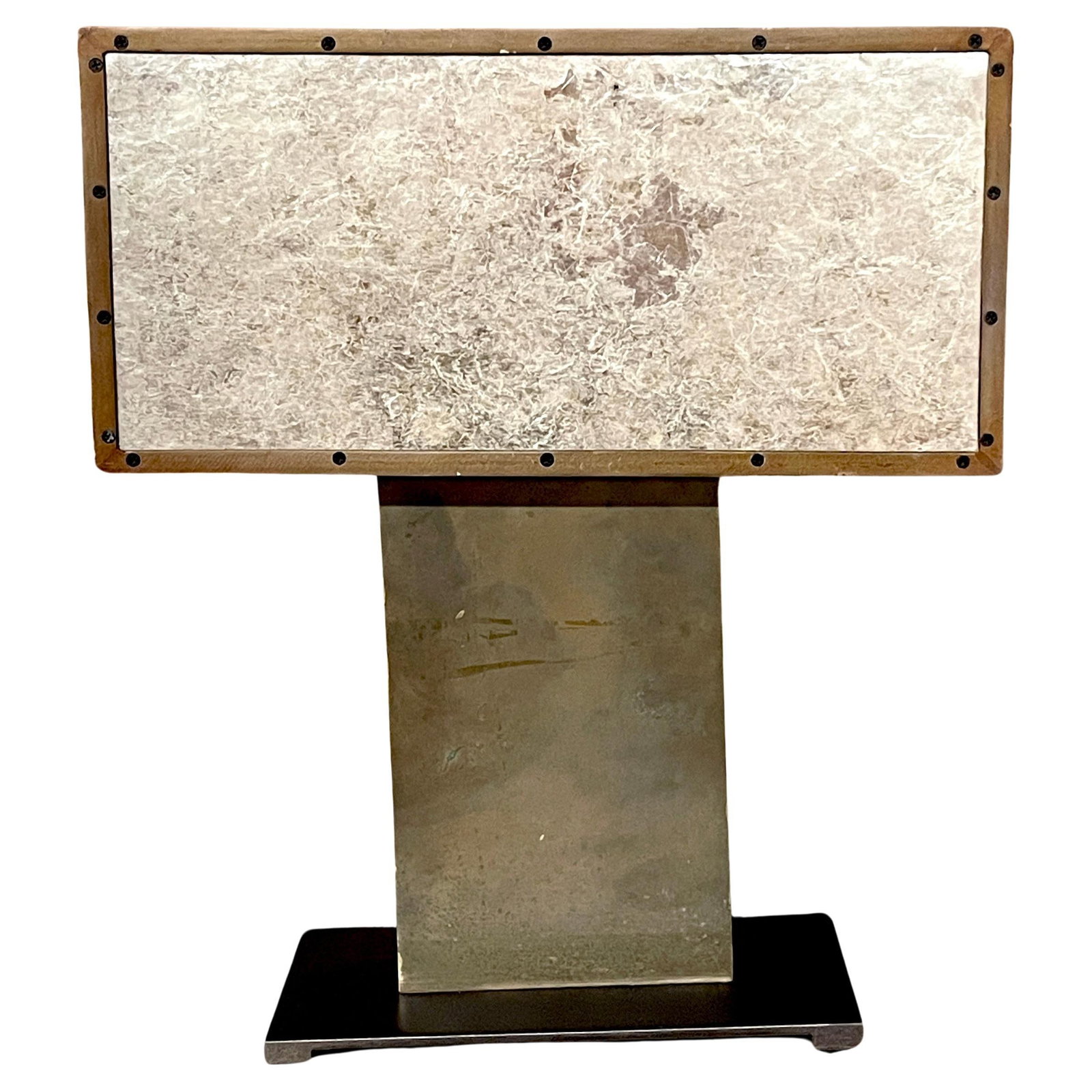 Artisan Bronze Copper Iron Mica Modern Column Lamp 20in: Artisan Bronze Copper Iron Mica Modern Column Lamp 20in Illuminate your space with this Artisan Bronze, Copper, Iron, and Mica Modern Column Lamp, a stunning fusion of contemporary and classic design 