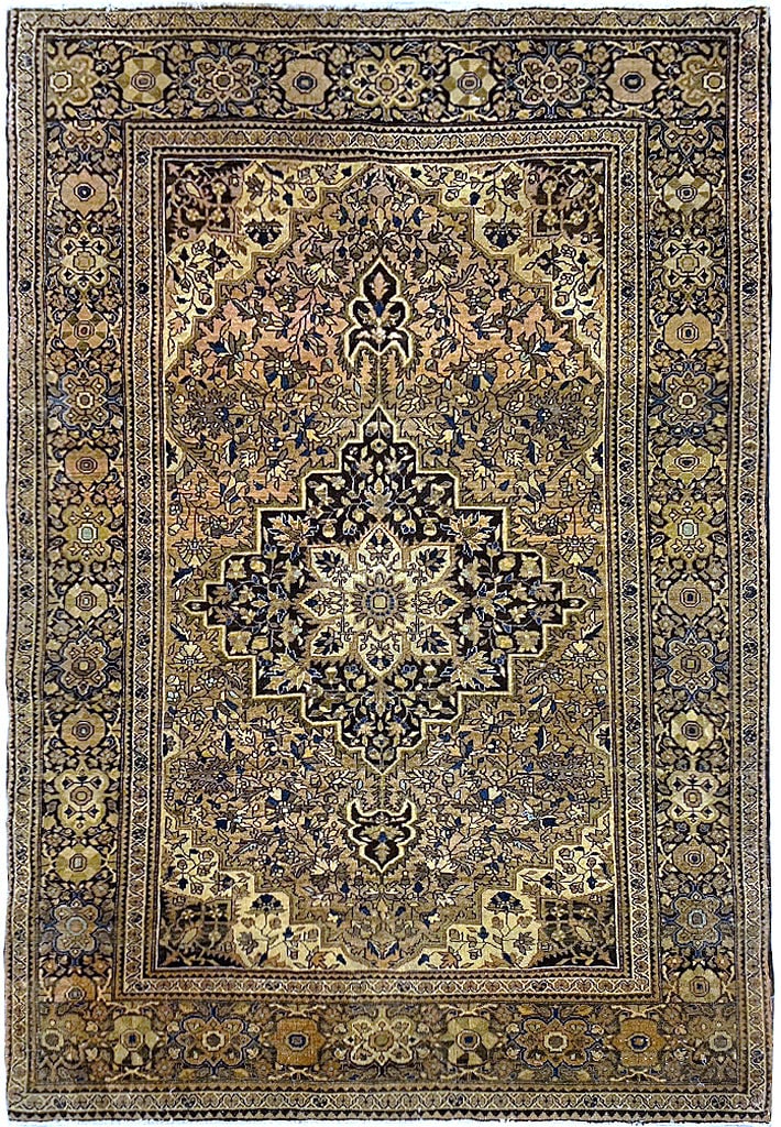 Authentic Antique Persian Sarouk Feraghan Rug 3.5 x 4.9 Hand-Knotted Wool: Authentic Antique Persian Sarouk Feraghan Rug 3.5 x 4.9 Hand-Knotted Wool Free continental US Shipping Experience the elegance of an authentic antique Persian Sarouk Feraghan rug, measuring 3.5 x 4.9 