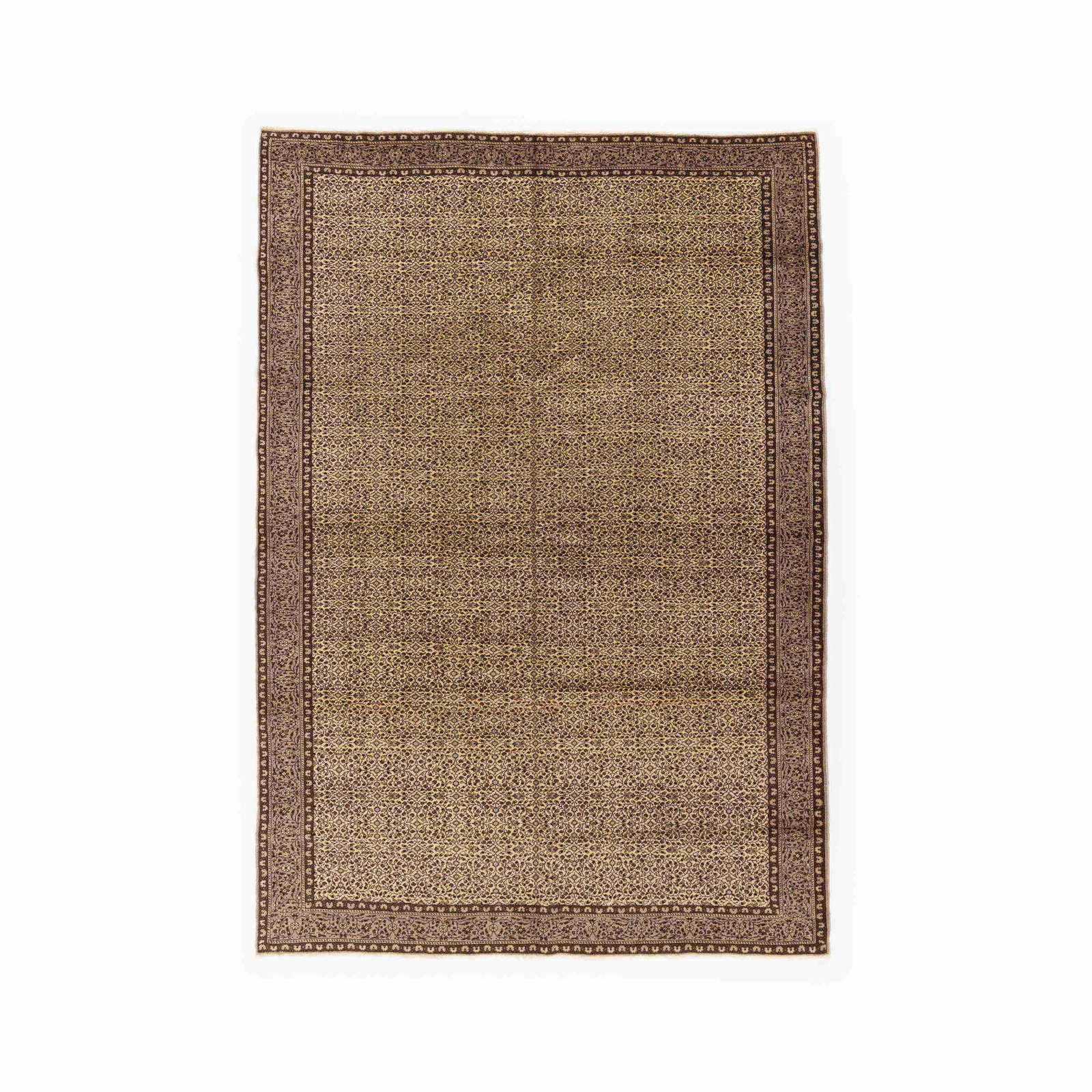 Authentic Handmade Kayseri Wool on Cotton Carpet 93.3 x 134.6 inches: Authentic Handmade Kayseri Wool on Cotton Carpet 93.3 x 134.6 inches This authentic handmade Kayseri carpet showcases exquisite craftsmanship, featuring a soft wool pile woven on a durable cotton base