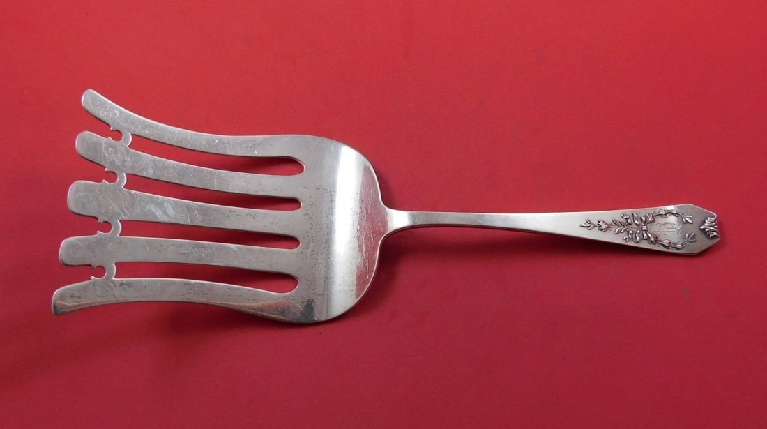 Whiting Madam Jumel Sterling Silver Asparagus Fork 9 3/4": Whiting Madam Jumel Sterling Silver Asparagus Fork 9 3/4" This exquisite asparagus fork from the Madam Jumel pattern by Whiting showcases timeless elegance and craftsmanship. Made of high-quality ster