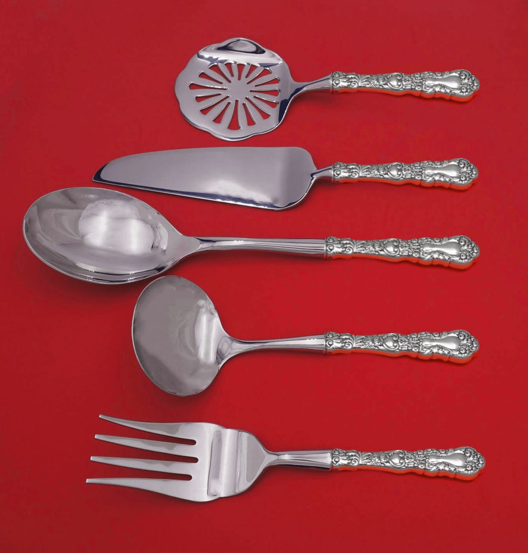 Gorham Imperial Chrysanthemum Sterling Silver 5pc Thanksgiving Hostess Set: Gorham Imperial Chrysanthemum Sterling Silver 5pc Thanksgiving Hostess Set Enhance your Thanksgiving celebrations with this exquisite 5-piece Hostess Set in the Imperial Chrysanthemum pattern by Gorha