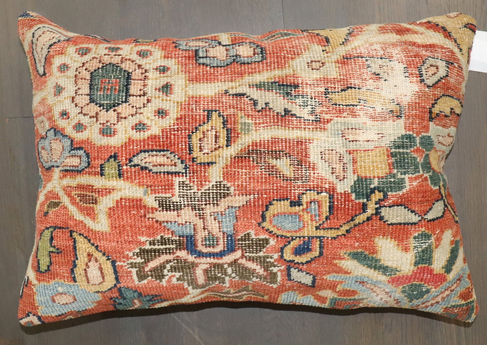 1' 4" x 1' 11" Persian Mahal Rug Pillow: 1' 4" x 1' 11" Persian Mahal Rug Pillow Decorative pillow made from an early 20th-century Persian Mahal rug. This pre-owned lumbar-style pillow retains the character of the original textile and is ide