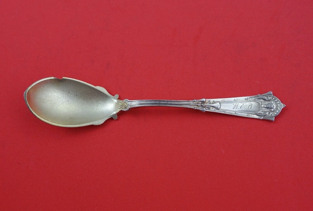 Whiting Egyptian Sterling Silver Goldwashed Sherbet Spoon 5.25" (1 of 2)