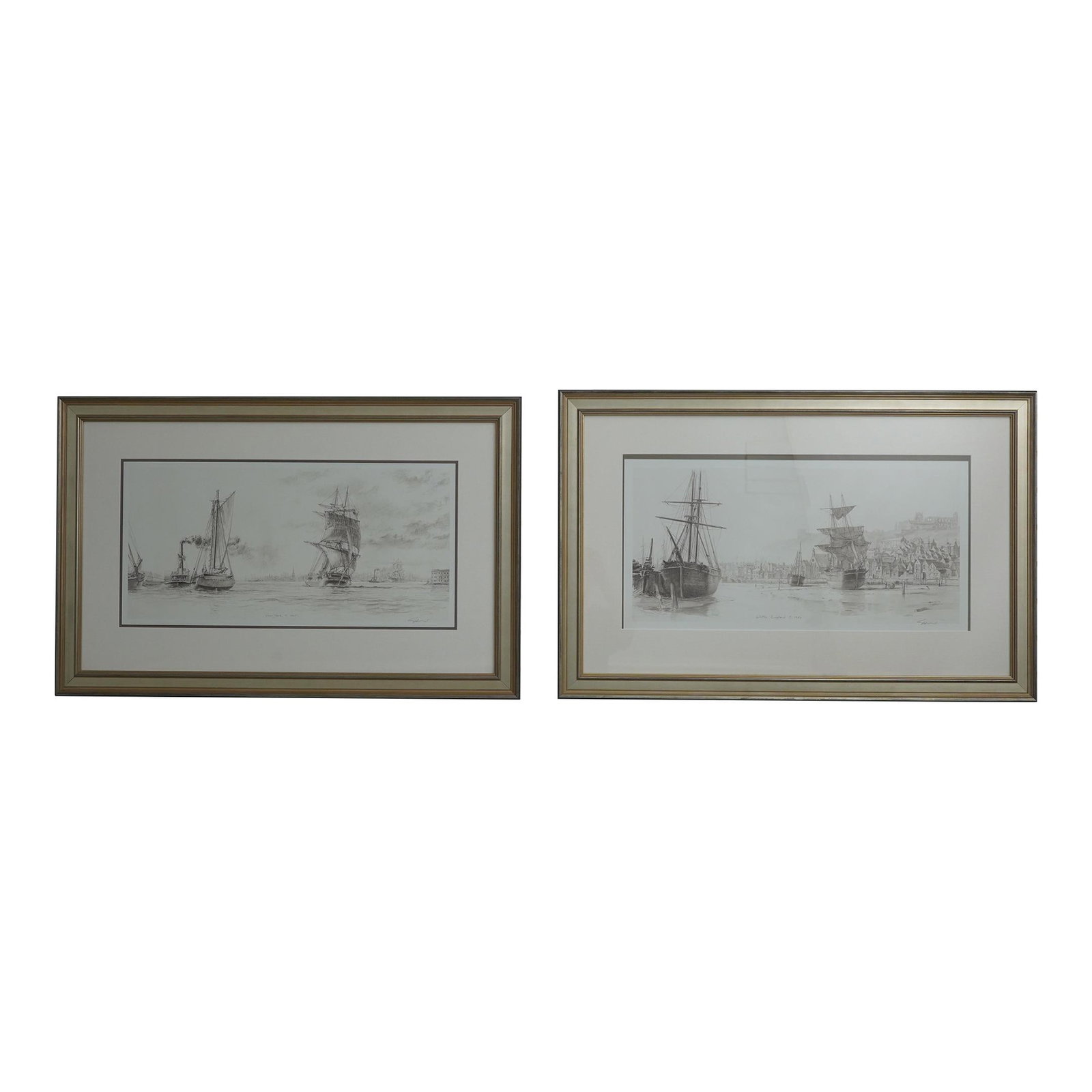 Elegant Silver Leaf Framed Tall Ship Prints New York & England (1 of 10)