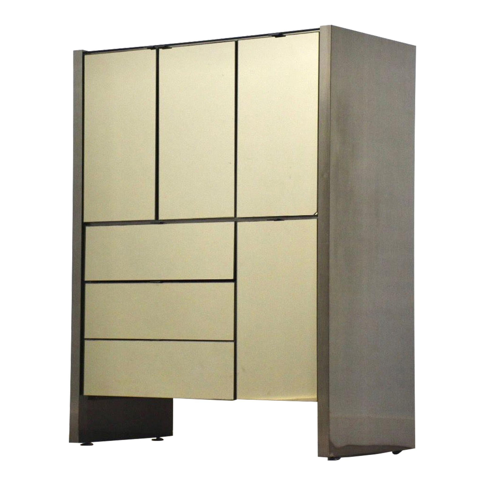 Ello Modern Armoire Dresser Smoked Mirror Chrome 39.5" Wide (1 of 9)