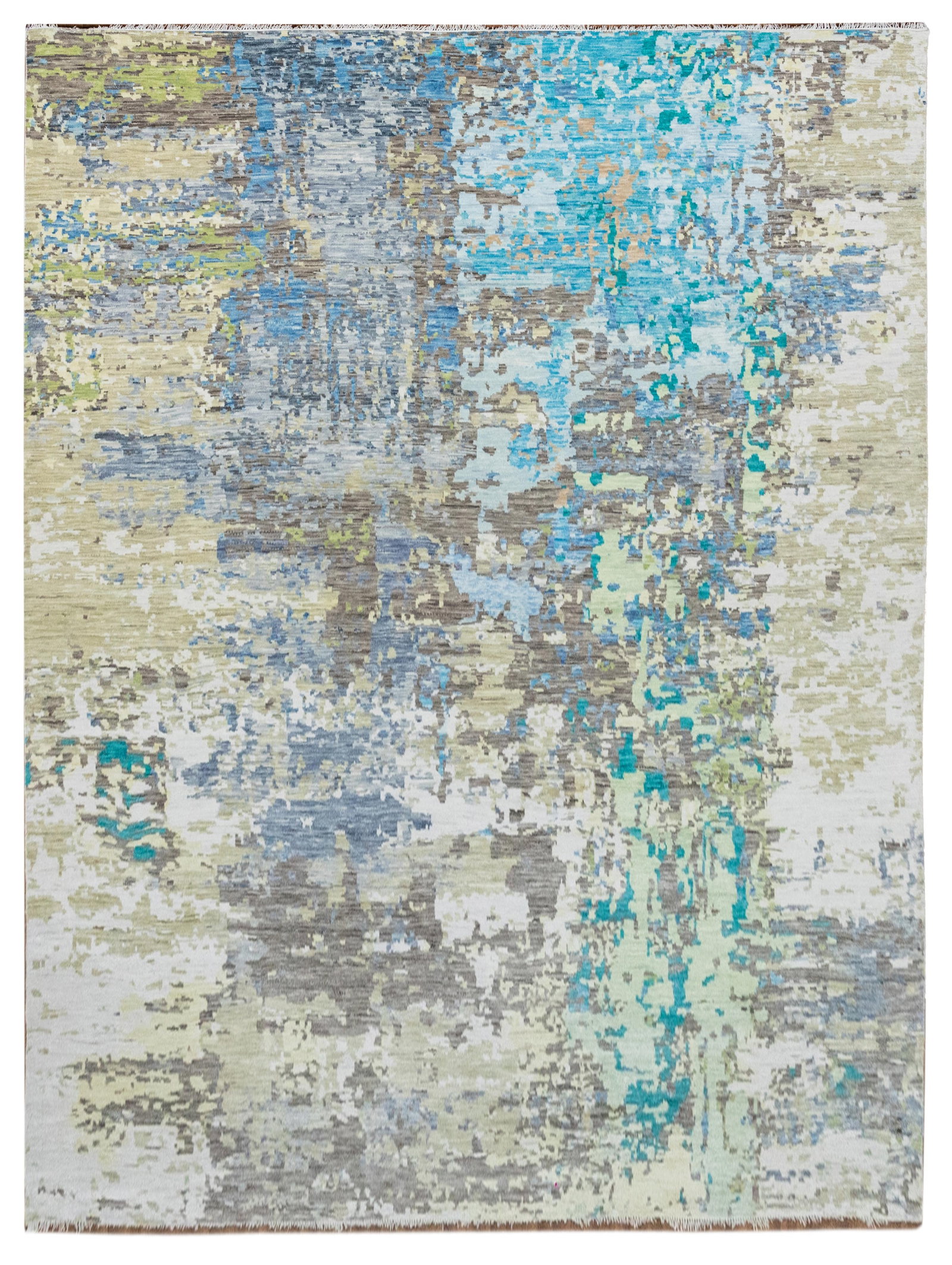 12' x 15' Hand-Knotted Modern Rug Gray Multi-Color Wool: 12' x 15' Hand-Knotted Modern Rug Gray Multi-Color Wool Free continental US Shipping Introducing a captivating 11.11' x 14.7' Quality Modern Rug, an epitome of contemporary sophistication and style. T