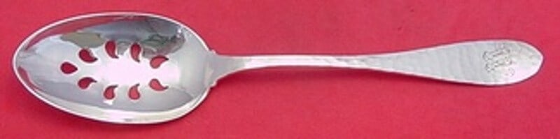 International Sterling Silver Van Dyke Pierced Serving Spoon 8 1/8 Inches (1 of 2)