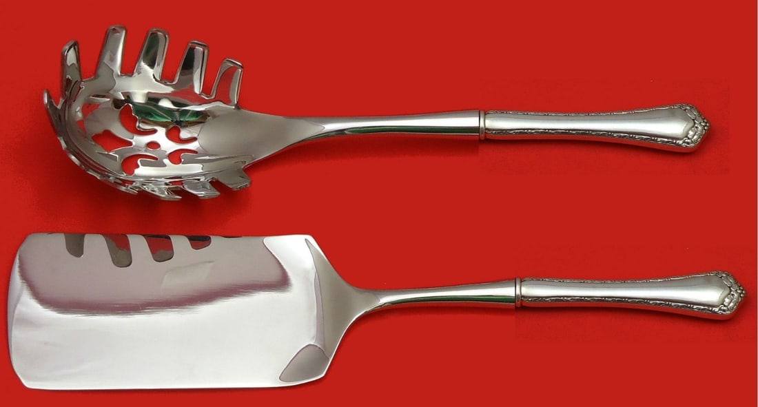 2 Piece Italian Hostess Set Easterling Rosemary Sterling Silver: 2 Piece Italian Hostess Set Easterling Rosemary Sterling Silver Two-piece Rosemary by Easterling hostess serving set in sterling silver, featuring custom-made hollow handles with stainless steel imple