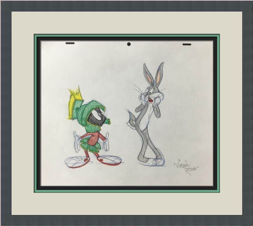 Virgil Ross Signed Framed Model Sheet Bugs Bunny Marvin Martian (1 of 6)
