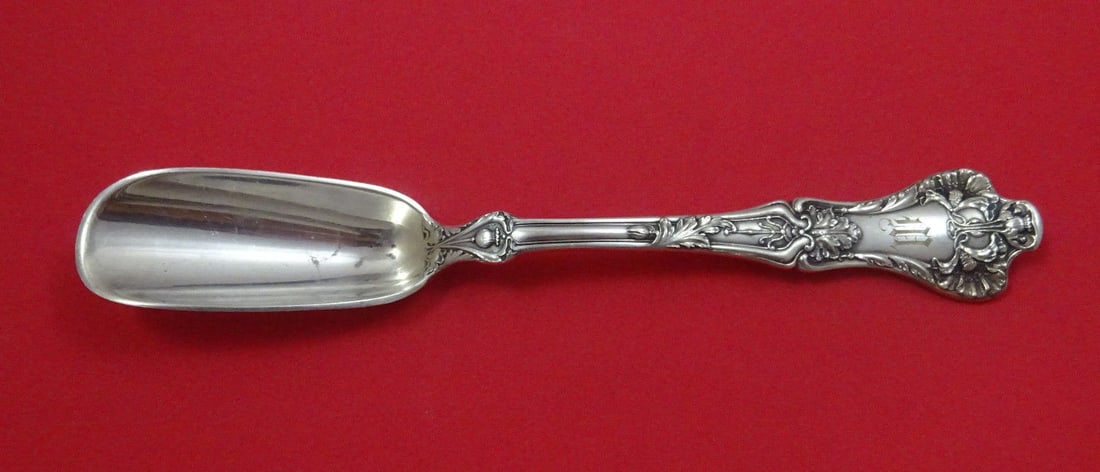Gorham Patrician Sterling Silver Cheese Scoop 8 1/4 Monogrammed: Gorham Patrician Sterling Silver Cheese Scoop 8 1/4 Monogrammed This exquisite cheese scoop from the Patrician pattern by Gorham is crafted from high-quality sterling silver. Measuring 8 1/4 inches, i