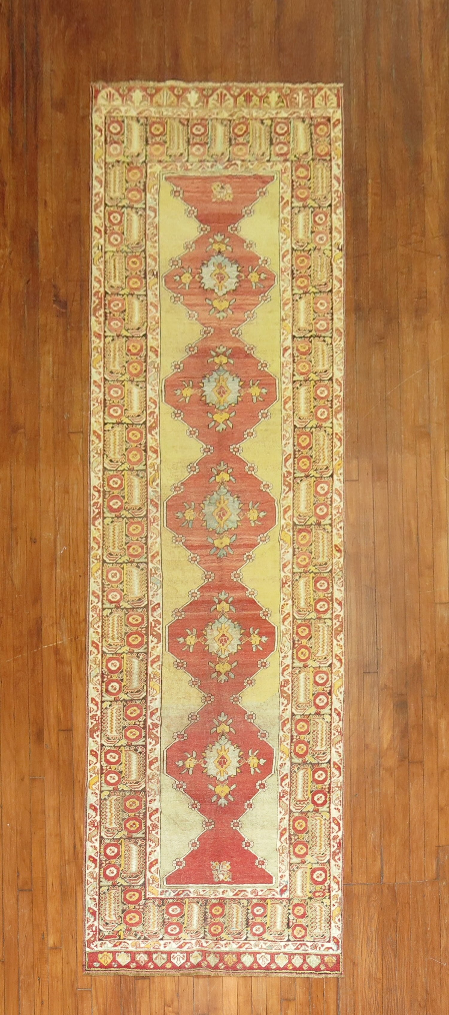 3' 4" x 12' 8" Turkish Melas rug runner early 20th century: 3' 4" x 12' 8" Turkish Melas rug runner early 20th century Early 20th century Turkish Melas runner with a decorative design. This pre-owned rug is identified as a Melas runner. Specifications Origin: 