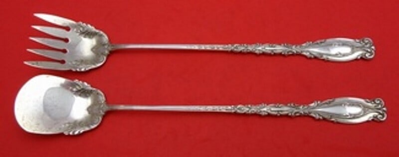 Frank Whiting Josephine 2-Piece Sterling Silver Lettuce Set 8 Inch: Frank Whiting Josephine 2-Piece Sterling Silver Lettuce Set 8 Inch This exquisite 2-piece lettuce set, crafted in sterling silver, features the elegant Josephine pattern by Frank Whiting. The set incl