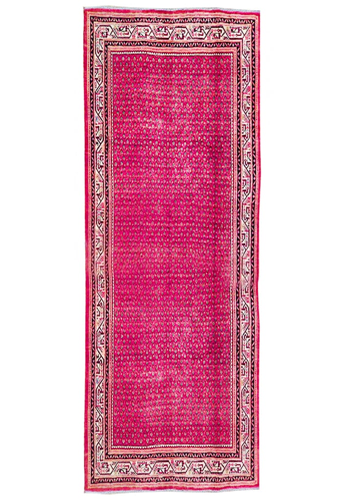 5'3 x 10'5 Red Semi-Antique Persian Mir Runner Handmade Wool (1 of 6)