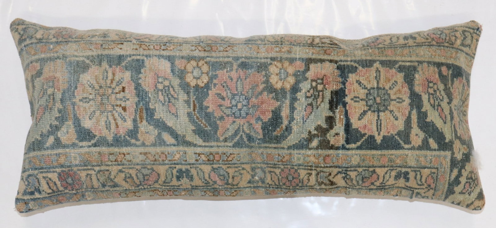 1' 3" x 2' 11" Antique Persian Lilihan Rug Pillow: 1' 3" x 2' 11" Antique Persian Lilihan Rug Pillow Decorative pillow made from an antique Persian Lilihan rug. This pre-owned piece offers the character of a vintage textile in a narrow pillow form. Sp