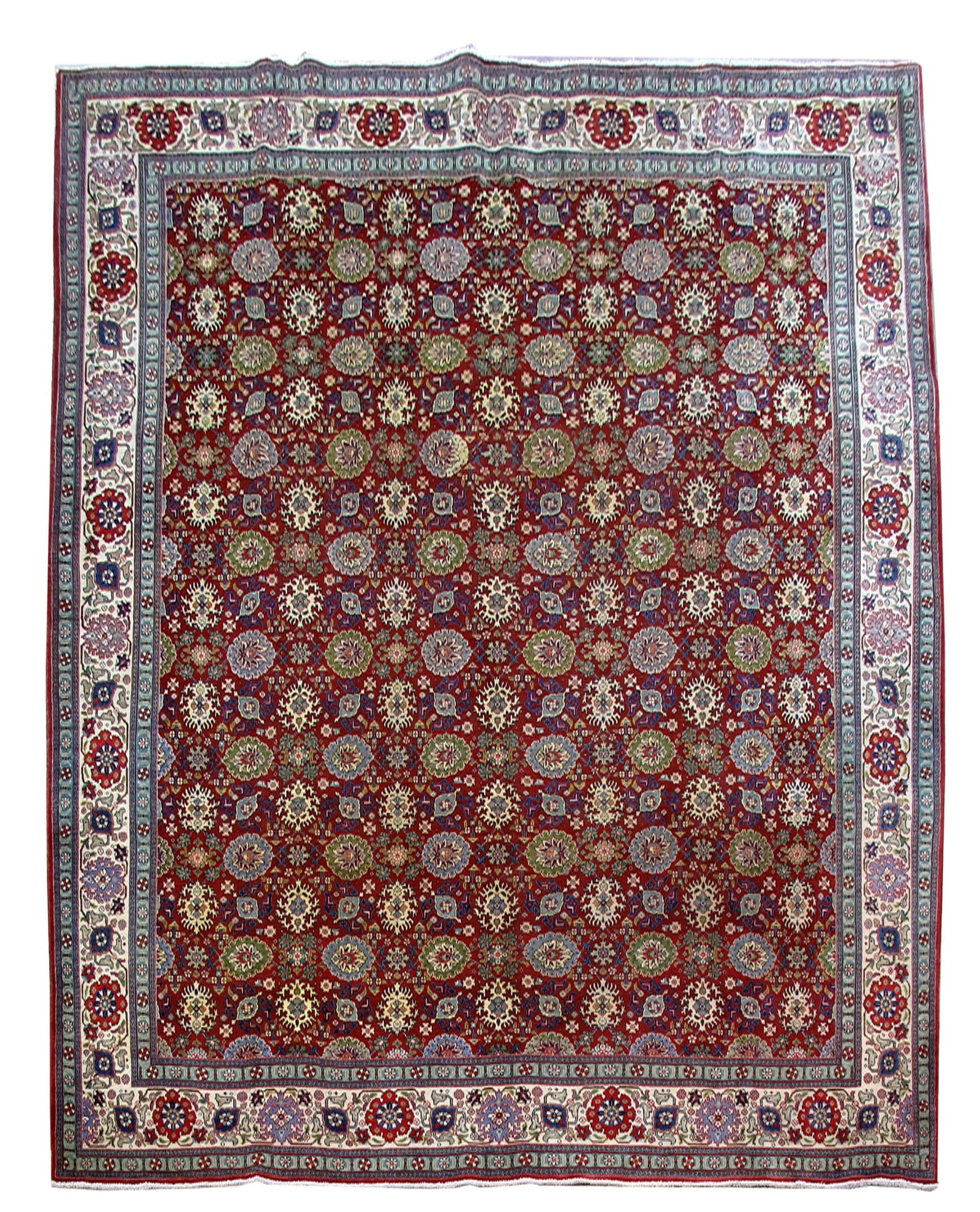 Exquisite 10' x 13' Red Handmade Persian Tabriz Rug: Exquisite 10' x 13' Red Handmade Persian Tabriz Rug Free continental US Shipping Elevate your living space with this stunning 10' x 13' Red Persian Tabriz Rug, handcrafted by skilled artisans in the h