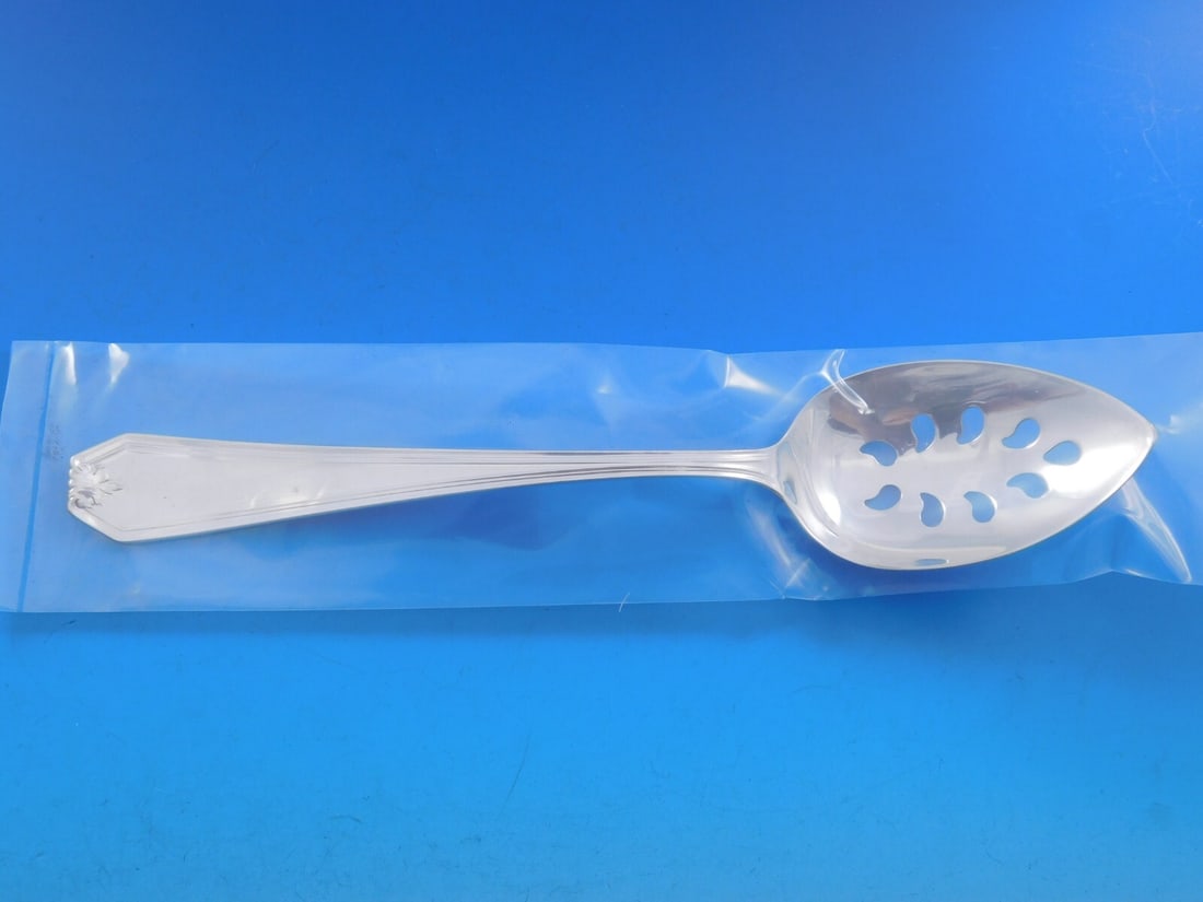 Whiting Lady Baltimore Sterling Silver 8 Inch Pierced Serving Spoon: Whiting Lady Baltimore Sterling Silver 8 Inch Pierced Serving Spoon This exquisite serving spoon features the elegant Lady Baltimore pattern by Whiting Manufacturing Company. Crafted from high-quality