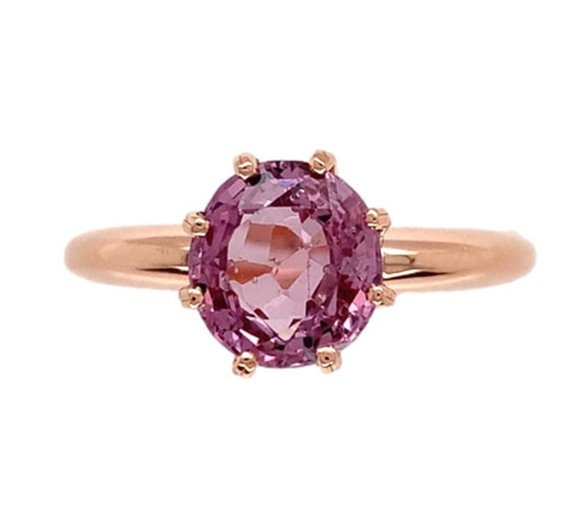 Authentic 14k Rose Gold 1.92ct Pink Spinel Solitaire Ring (1 of 11)