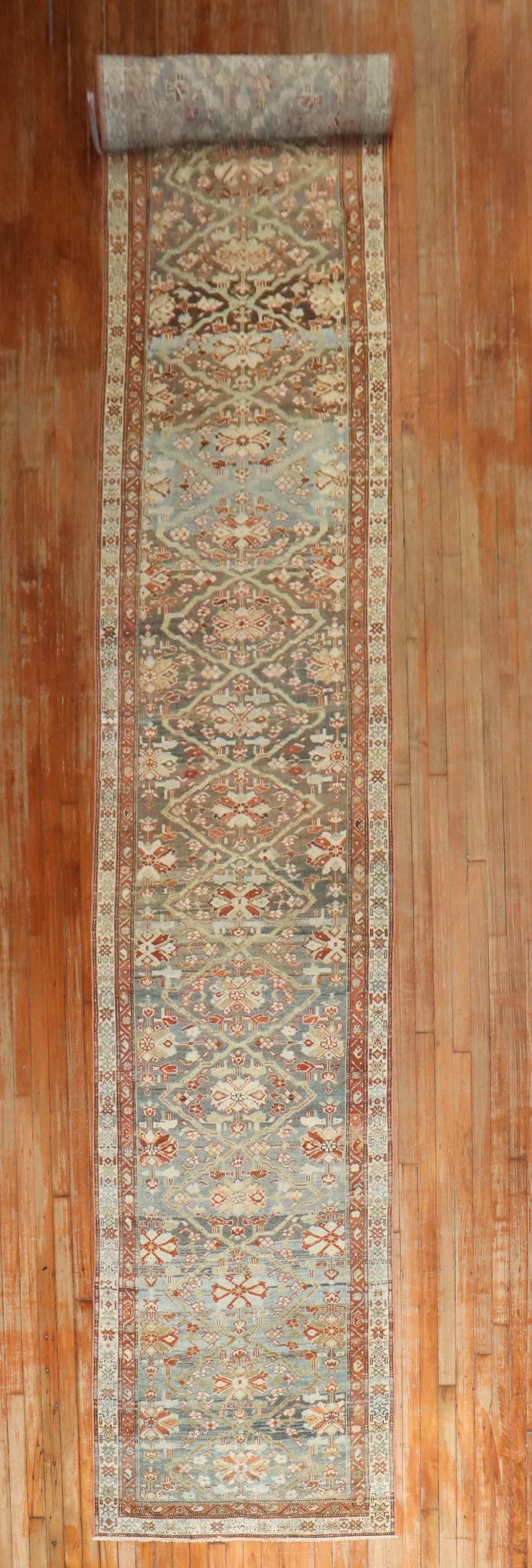3' 1" x 23' 11" Malayer Persian Runner Rug: 3' 1" x 23' 11" Malayer Persian Runner Rug Early 20th century Persian Malayer long runner in pre-owned condition. Specifications Type: Malayer Category: Runner Dimensions: 3' 1" x 23' 11" (94 x 729 cm