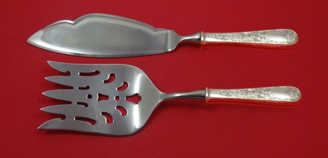 2 Piece Sterling Fish Serving Set Kirk Old Maryland Engraved Custom (1 of 1)