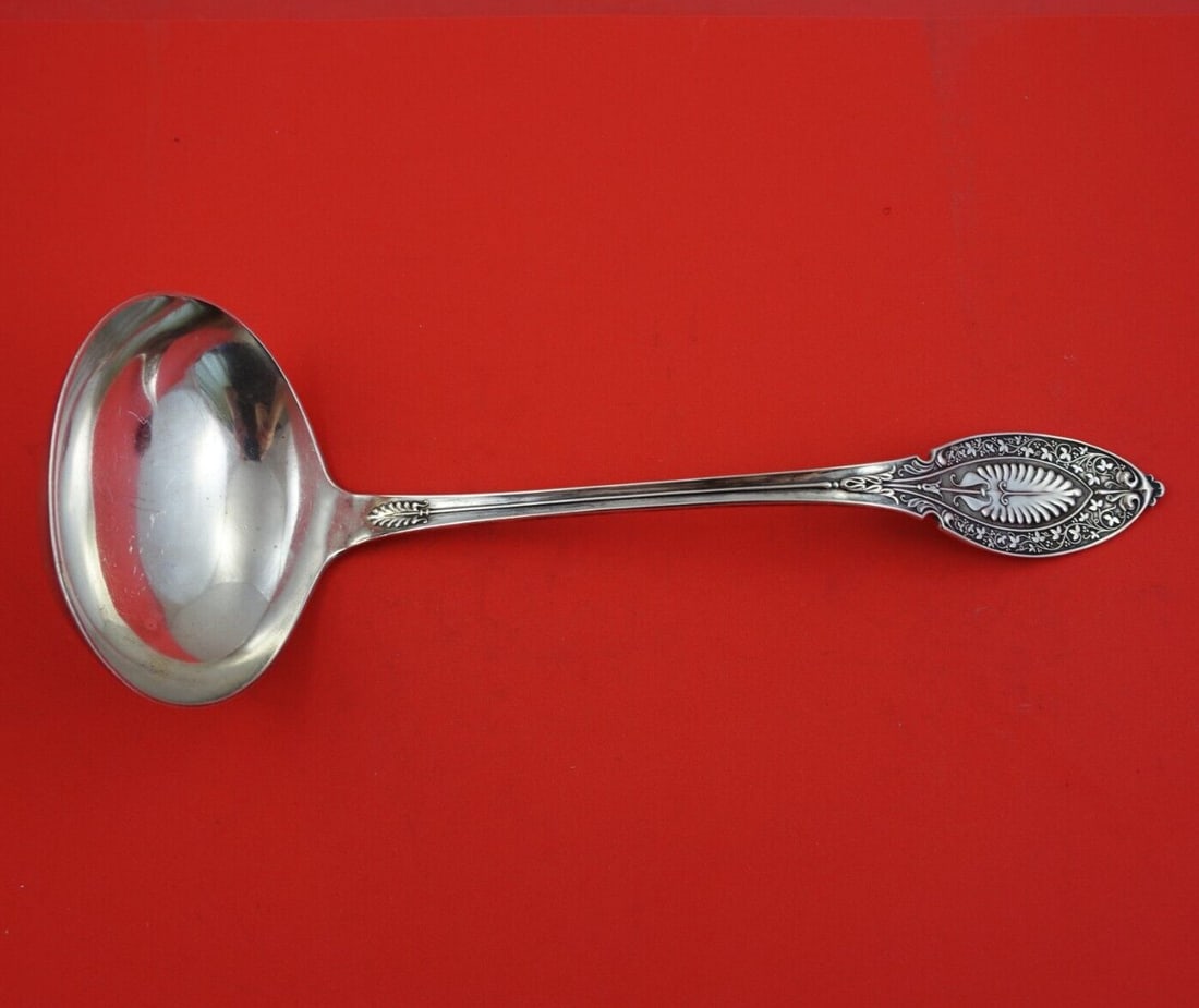 Shiebler Sterling Silver Oyster Ladle Princess Pattern 10 3/4" by John Polhamus: Shiebler Sterling Silver Oyster Ladle Princess Pattern 10 3/4" by John Polhamus This exquisite oyster ladle, crafted in the 'Princess' pattern by John Polhamus and made by Shiebler, is a fine example 