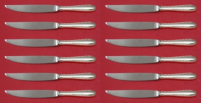 Towle Silver Flutes Set of 12 Sterling Silver Steak Knives 8.5 Inch: Towle Silver Flutes Set of 12 Sterling Silver Steak Knives 8.5 Inch Enhance your dining experience with this exquisite set of 12 Sterling Silver Steak Knives from Towle's Silver Flutes pattern. Each k