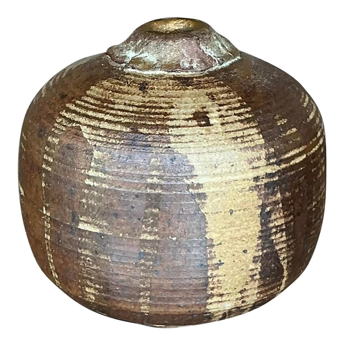 Artist-Signed Vintage Studio Pottery Vase Coffee Glaze (1 of 10)