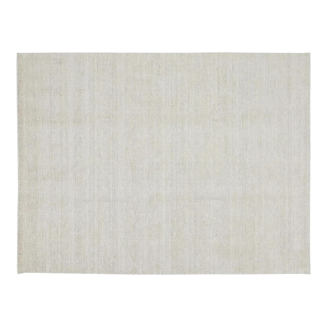 Hand Loomed Modern Wool Silk Rug in Tan 12' x 15' Minimalist Design (1 of 6)