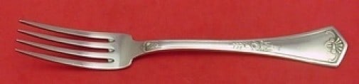 Sterling Silver Dinner Fork 8 3/8 Tetard Freres Empire Fan Man on Back: Sterling Silver Dinner Fork 8 3/8 Tetard Freres Empire Fan Man on Back Sterling silver dinner fork in the Empire - Fan Man on Back pattern by Tetard Freres. It is not monogrammed and is in excellent p