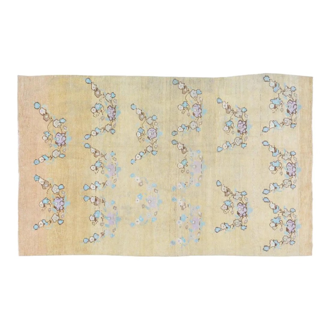 Hand-Knotted Wool Rug Turkish Anatolian Design 5'3" x 8'8": Hand-Knotted Wool Rug Turkish Anatolian Design 5'3" x 8'8" This vintage Turkish Anatolian rug is hand-knotted from wool using traditional techniques, offering a blend of classic craftsmanship and mode