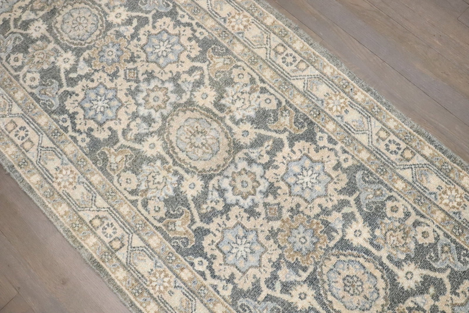 2' 7" x 7' 6" Persian Bibikabad Green Runner Rug (1 of 7)