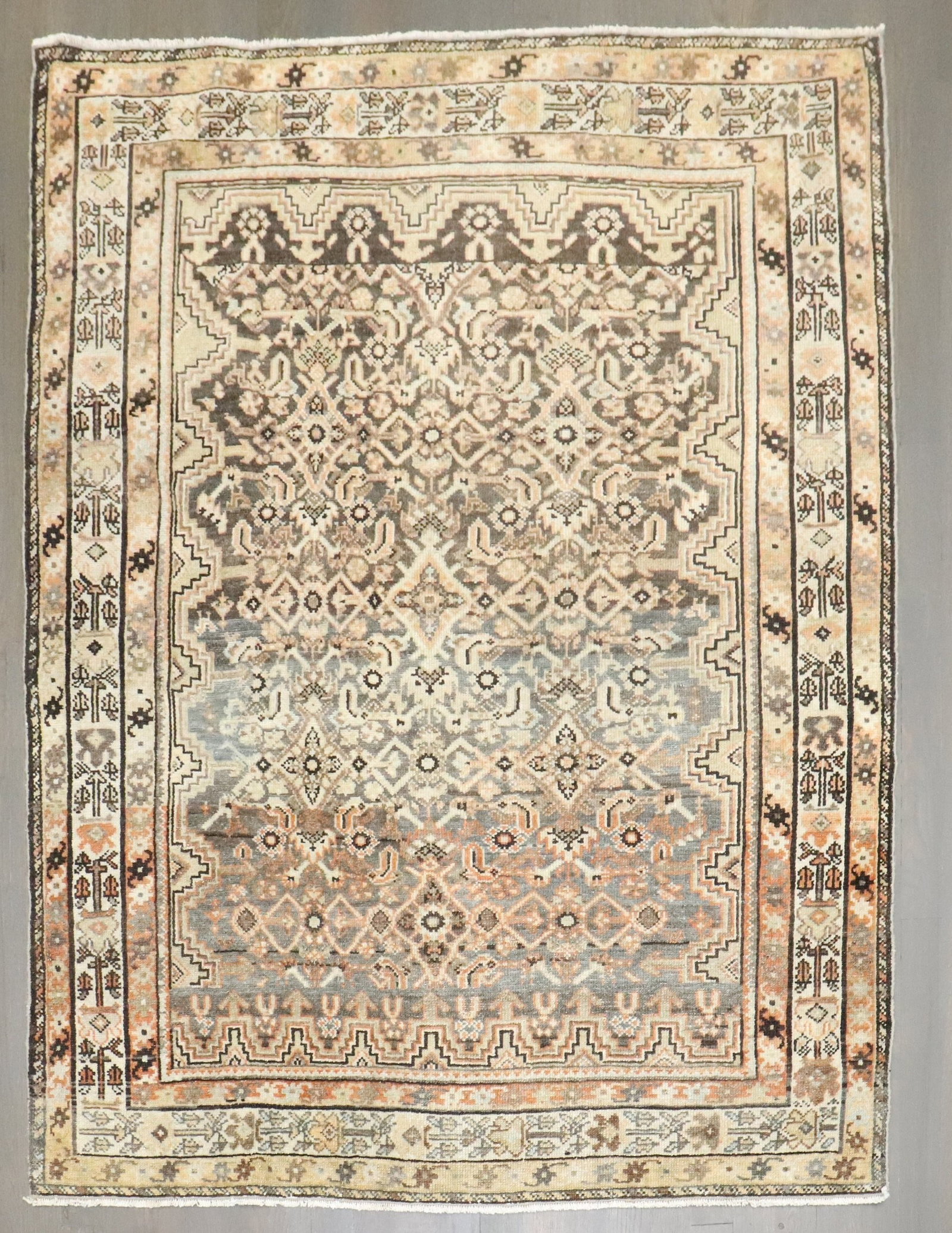 3' 10" x 4' 8" Antique Persian Malayer Square Rug: 3' 10" x 4' 8" Antique Persian Malayer Square Rug Early 20th century Persian Malayer small square rug in pre-owned condition. Specifications Type: Malayer rug Origin: Persian Era: Early 20th century C